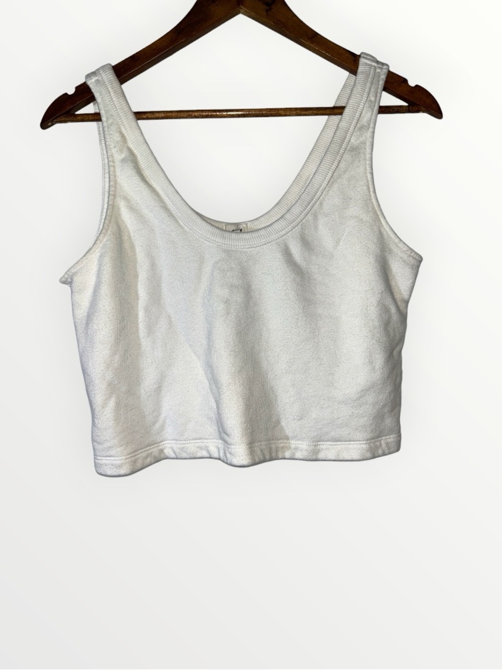 Aerie Cropped Weekend Fleece Crochet Side Tank Top SIZE SMALL